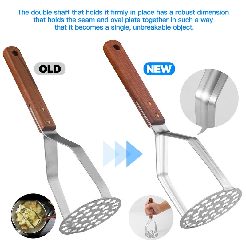 Tmflexe UPGRADED Potato Masher Stainless Steel Heavy Duty Strong Anti-slip Handle Not Easy to Bent Easy to use Sturdy Construction - Image 2